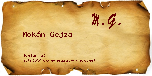 Mokán Gejza névjegykártya
