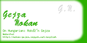 gejza mokan business card